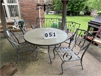 Patio Table 55 inch, 4 Chairs and Metal