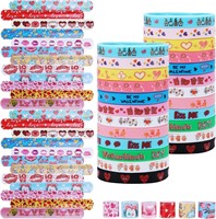 Valentines Day Rubber Wristbands x4