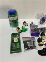 Assorted Batman collectibles, candy, dispensers,