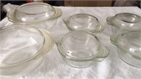 6 Anchor Hocking Glass Bakeware Bowls w Lids - 4