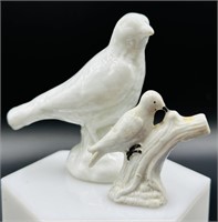 2 Antique Glazed Pottery Bird Whistles - European