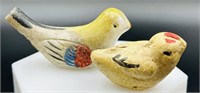 2 Antique HP Pottery Bird Whistles