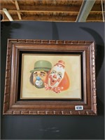 Original Vintage Clown Painting by O. Hammer