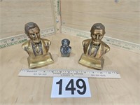 LINCOLN BUST CAST BOOKENDS & I SM BUST