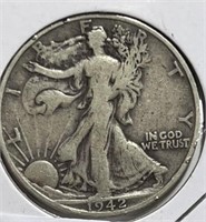 1942-S Walking Half Dollar