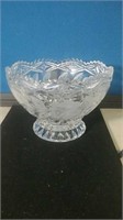 Beautiful pattern glass bowl with flower and l
