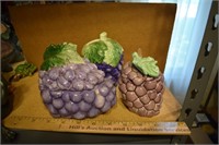 Three Porcelain Grape Clusters