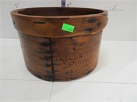 Old wooden round box, 9" dia
