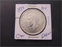 1939 BU Canadian Silver Dollar