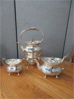 3 PIECE SILVER PLATE TEA SET