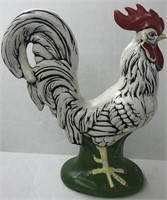 VINTAGE CERAMIC WHITE BLACK ROOSTER