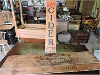 Pair of Wood Signs, Largest 41" x 11"