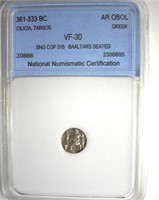 361-333 BC Cilicia Tarsos NNC VF30 AR Obol