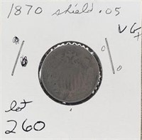 1870 Shield Nickel-VG+