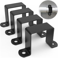 Square Tube Strap Clamp, Black Deck Fence Post