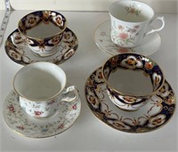 Decorative tea cups and saucers