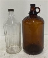 (AL) Vintage Clorox Amber Brown Glass & Vintage