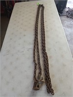 2 - 9 ft 1/4" chains w/ 1 hook each