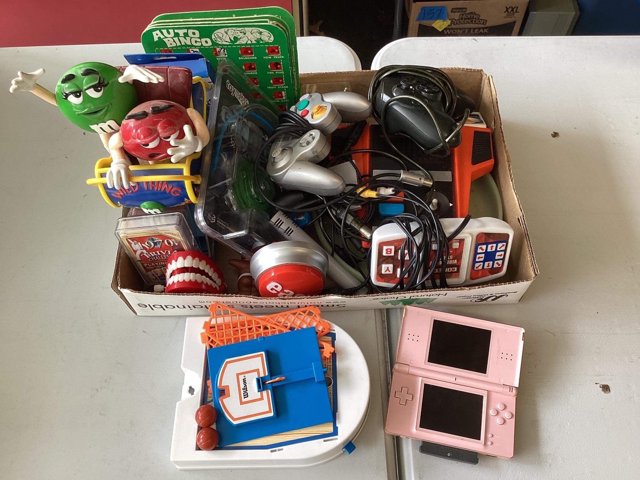 Assorted vintage games and other electronic toys