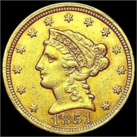 1851 $2.50 Gold Quarter Eagle CLOSELY