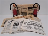 Vintage newspaper's & Lanterns