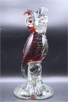 Vintage Hand-Blown "Bubble" Art Glass Owl Paperwt