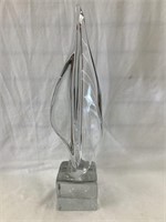 Mid-Century Modern “Flame” Glass Sculpture, 20”T