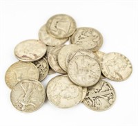 Coin 20 Half Dollars-Walking Liberty+Franklin G-AU