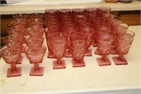 34 Imperial Cape Cod Azalea Pink Cut Glasses