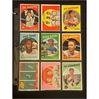 (9) 1959 Topps Baseball Stars/hof