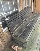 6' Wood w/Metal Base Bench