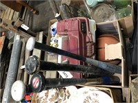 TENNIS RACKETS, BATS, TACKLE BOX