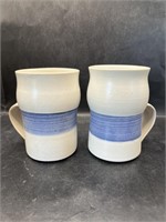 PAIR OF HALIBURTON POTTERY MUGS