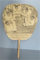 Vintage quintuplets fan. Note: Has rips and