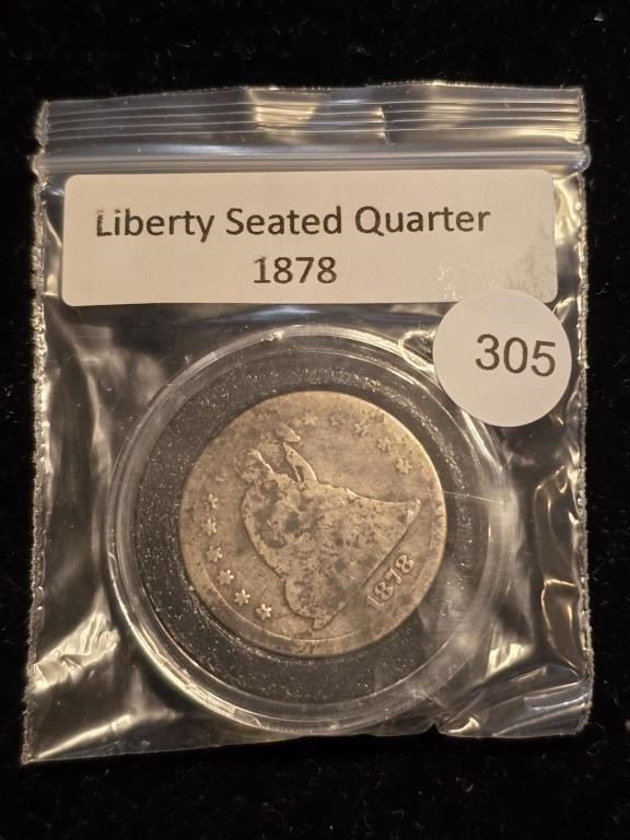 1878 Liberty Seated Quarter