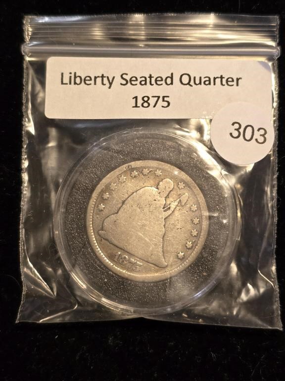 1875 Liberty Seated Quarter