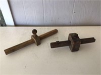 ANTIQUE TOOLS - 2 WOOD SCRIBES