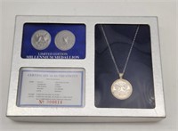 Sterling Millenium Medallion w/ Chain