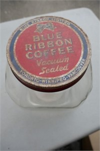 Blue Ribbon Coffee Jar 8 1/2"Tx6 1/2"W