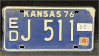 1976 KANSAS PLATE