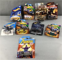 8 hot wheels toy cars and 1 matchbox toy cars