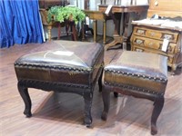 Foot Stools leather Like Set of 2 Approx. 18"