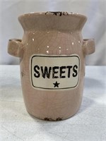 RUSTIC SWEETS JAR PINK 7.5IN TALL