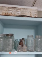 Shelf Lot of Vtg. Canning Jars & Bottles