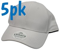5pk Caps  White  Adjustable Adult Size