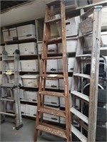 Wooden step ladder, 8 ft tall