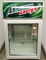 Mountain Dew advertising counter top glass front