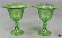Ecoglass Green Glass Candy Dishes / 2 pc