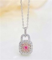 Natural Pink Diamond 18K Gold Pendant