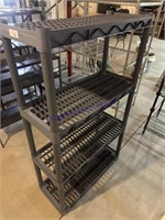 PLASIC SHELVING UNIT 34W X 14D X 57T,